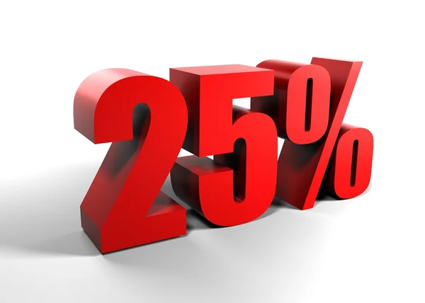 25% twenty five percent — Stock Photo, Image