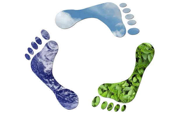 Ökológiai recycle jel - láb — Stock Fotó