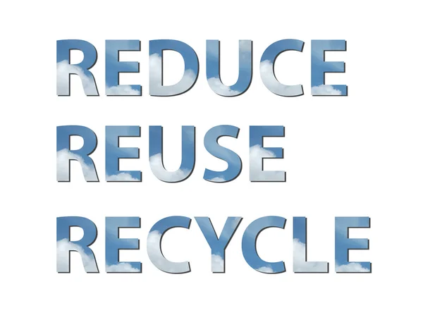 Reduzierung, Wiederverwendung, Recycling von Luft lizenzfreie Stockbilder