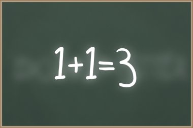 Kara tahta ile metin 1 + 1 = 3