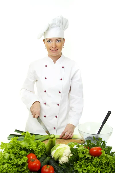 Mulher cozinheira atraente — Fotografia de Stock