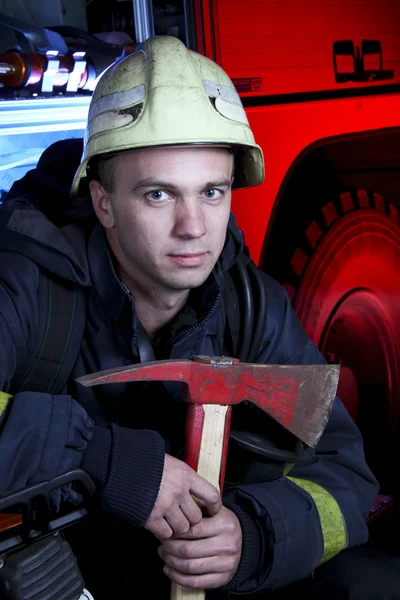 Portrait of firefighter — Stock Photo, Image