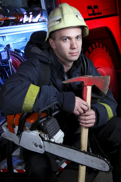 Portret strażak — Zdjęcie stockowe