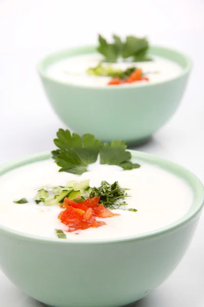 Yogurt soup with vegetables — Stock Photo, Image