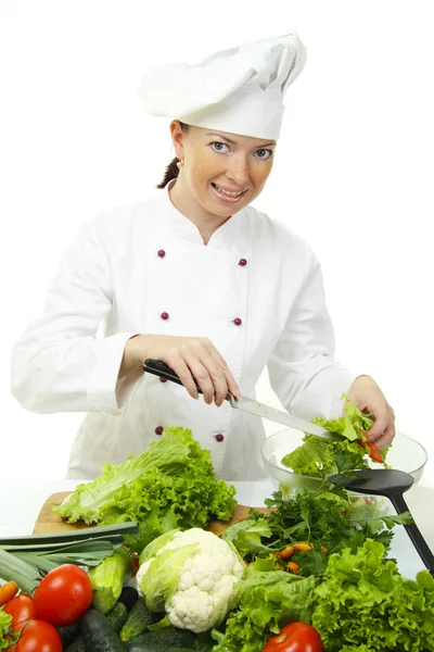 Atraktivní kuchaře žena — Stock fotografie