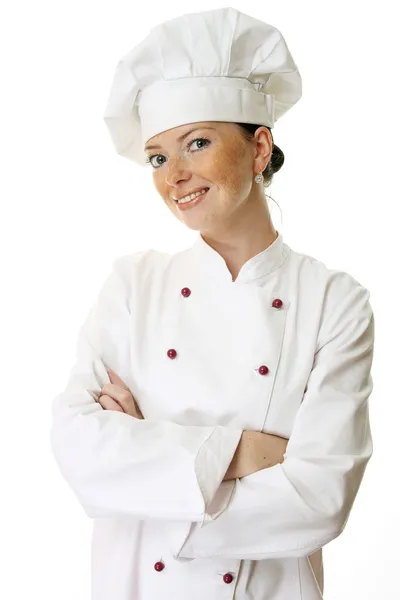 Attraktiva cook kvinna Stockfoto