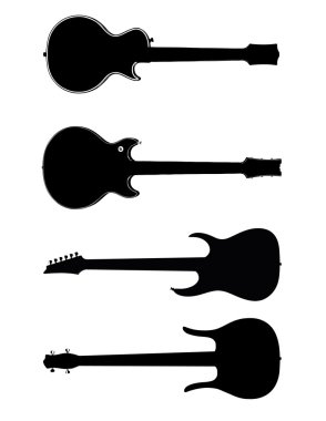 Vector guitars silhouettes clipart