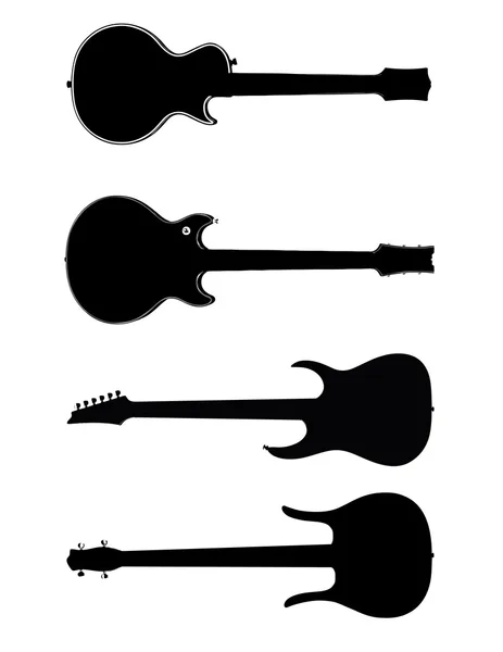 Vector guitars silhouettes — Stock Vector
