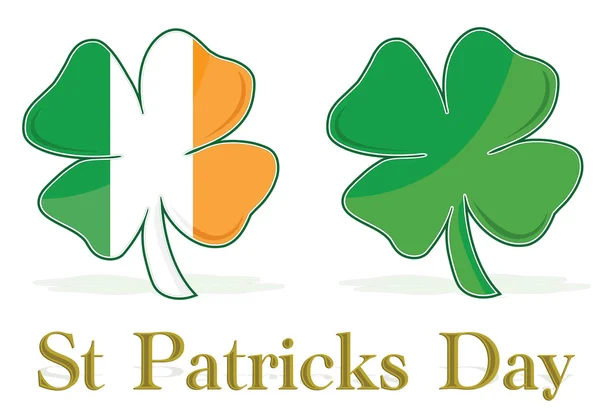 Bandiera / vettore del trifoglio delle foglie irlandesi — Vettoriale Stock