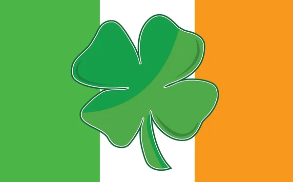 Bandera / vector de trébol de hojas irlandesas — Vector de stock