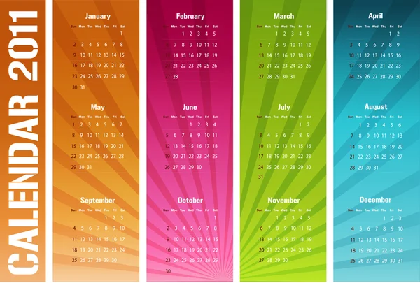 Calendario de negocios 2011 — Vector de stock