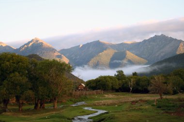 Sibirya dağ manzara