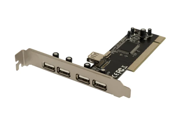 5 USB para 1 cartão adaptador PCI — Fotografia de Stock