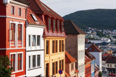 Old houses in Bergen clipart