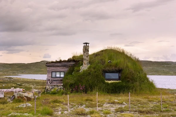 stock image Ancient hut with a roof from ground