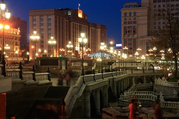 stock image Moscow park night