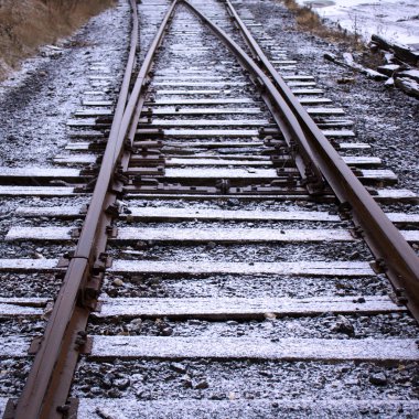 Fresh Snow on Train Tracks clipart