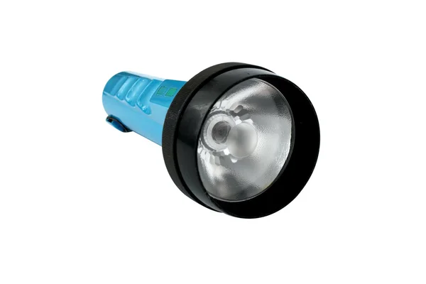 Alte blaue Taschenlampe — Stockfoto