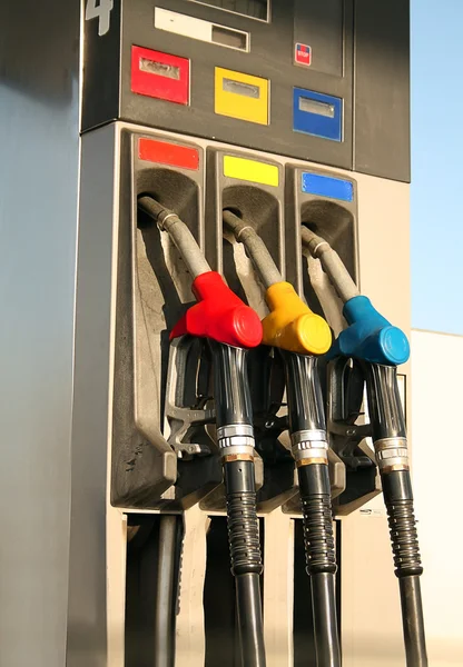 Gas pumps on petrol station — Stock Photo, Image