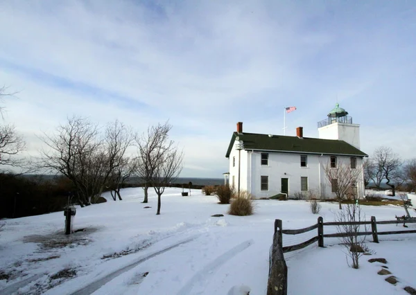 stock image Horton Point Lighthouse in Snow