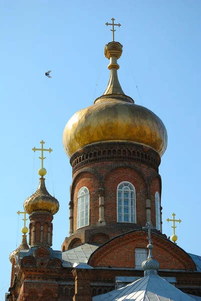 stock image Flight over church