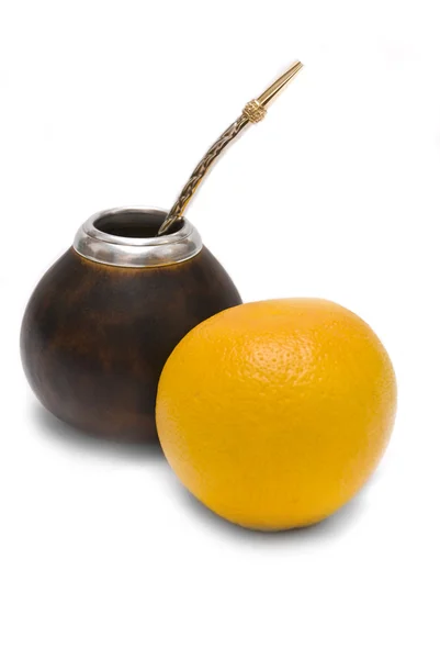 Tea and grapefruit — Stock Photo, Image