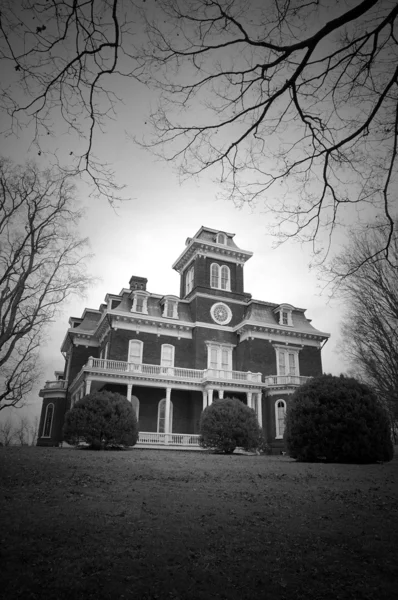 Victorian Mansion on a dark winter day.