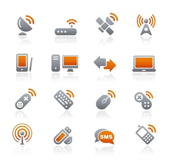 Wireless & kommunikation ikoner — Stock vektor