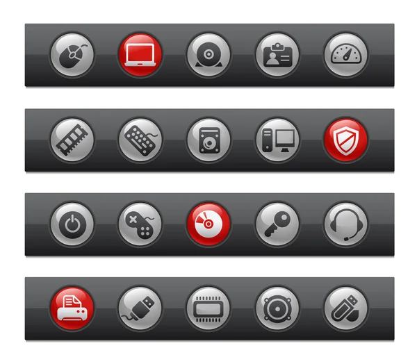 Ordenador y dispositivos / serie de barra de botones — Archivo Imágenes Vectoriales