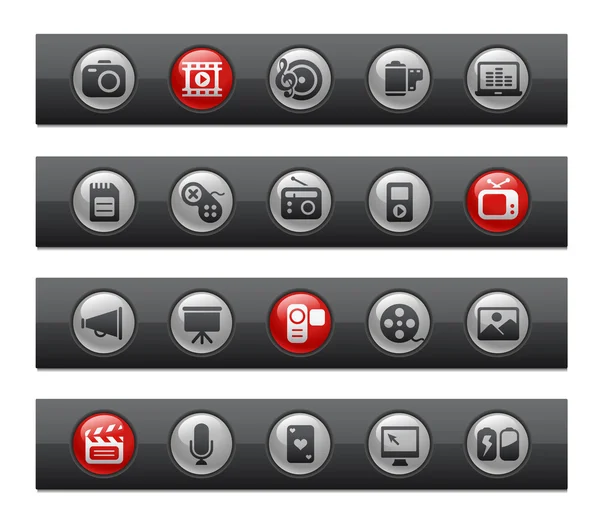 Multimedia / / Button Bar Series — Vector de stock