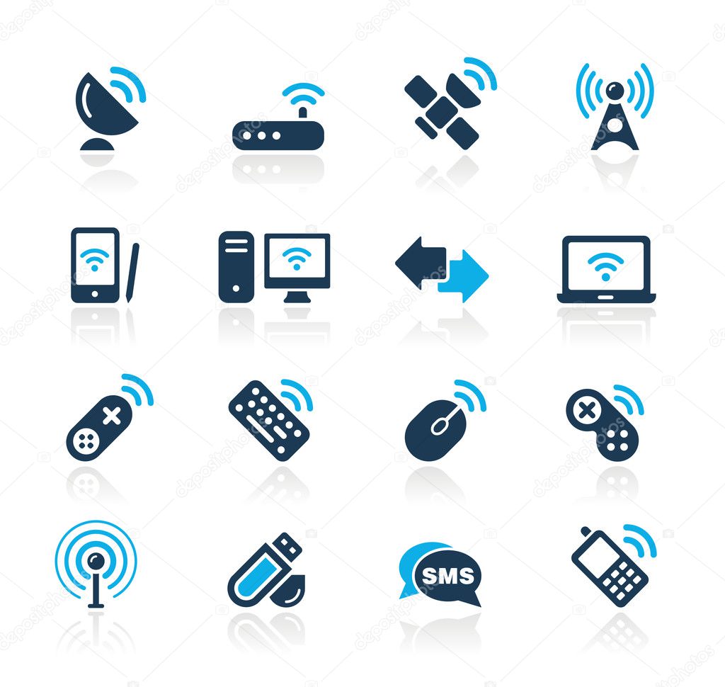 Wireless & Communications // Azure Series — Stock Vector © palsur #3441746