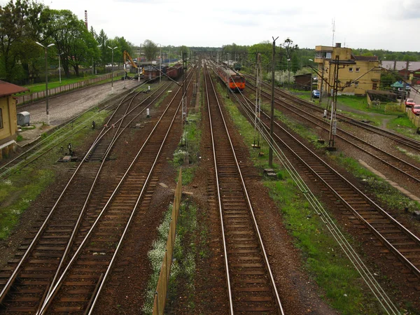 Železniční kolejí a výhybek — Stock fotografie