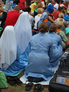 Eucharist during the pilgrimage clipart