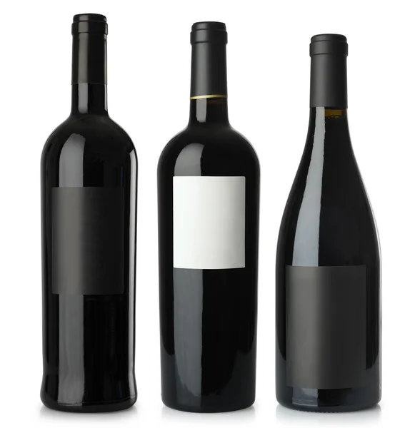 Пустые бутылки красного вина — стоковое фото