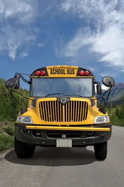 Ônibus escolar no país — Fotografia de Stock