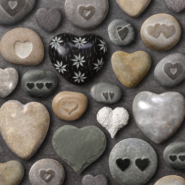 Heart shaped stones and rocks clipart