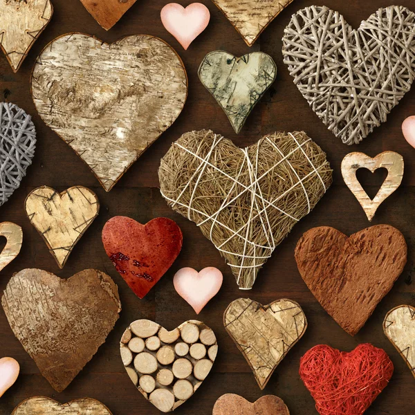 Heart shaped wooden things — Stock Photo, Image