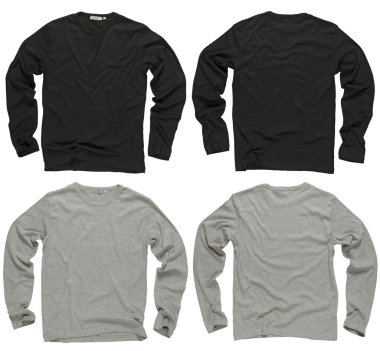 Blank black and gray long sleeve shirts clipart