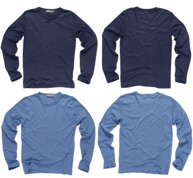 Blank blue long sleeve shirts clipart