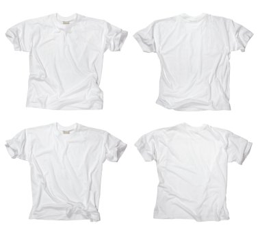 Blank white t-shirts front and back clipart