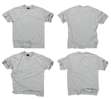 Blank grey t-shirts front and back clipart