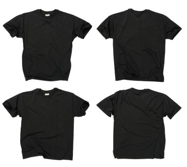 Blank black t-shirts front and back clipart