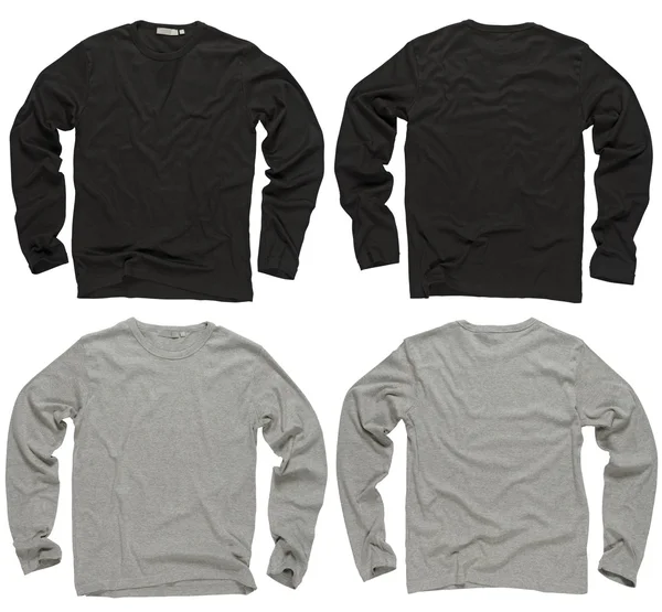 Camisas de manga larga en blanco negro y gris — Foto de Stock