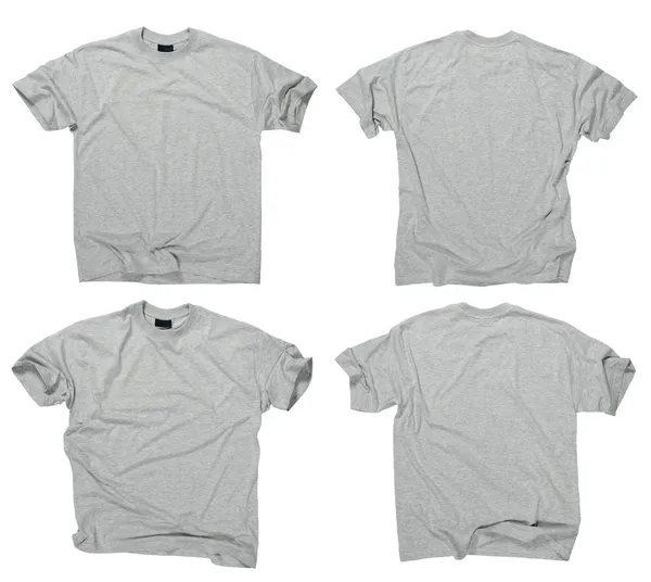 Camisetas grises en blanco delante y detrás —  Fotos de Stock