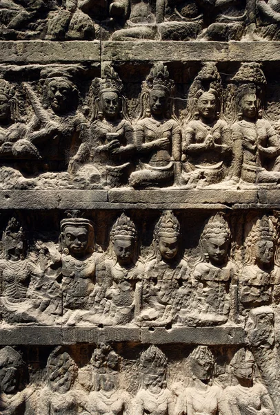 Stěna ze angkor chrámy — Stock fotografie