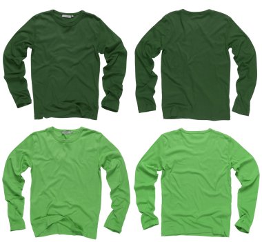 Blank green long sleeve shirts clipart