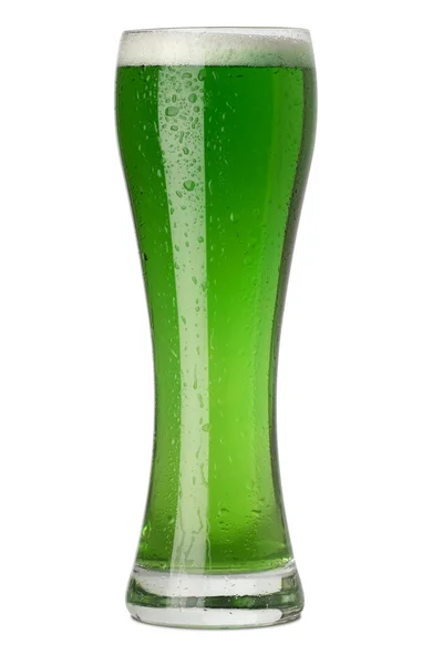 Bicchiere di birra verde — Foto Stock