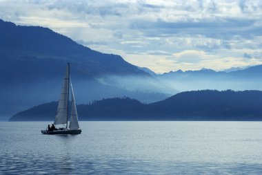 Sailing on lake Zug clipart