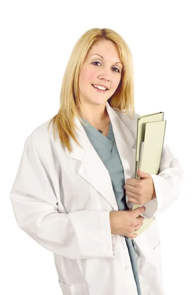 Blonda kvinnliga läkare — Stockfoto
