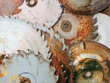 Rusty sawblades clipart